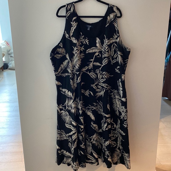 Tropical print cotton summer dress - midi length WITH POCKETS! - Picture 1 of 7